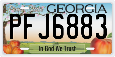 GA license plate PFJ6883