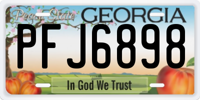 GA license plate PFJ6898