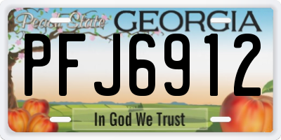 GA license plate PFJ6912