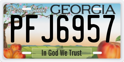 GA license plate PFJ6957