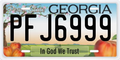 GA license plate PFJ6999