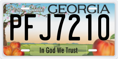 GA license plate PFJ7210