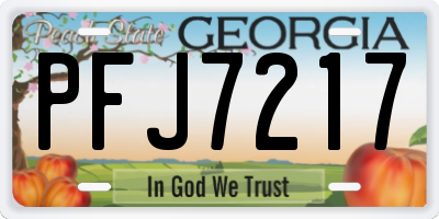 GA license plate PFJ7217