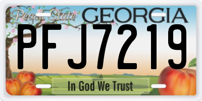 GA license plate PFJ7219
