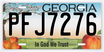 GA license plate PFJ7276