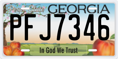 GA license plate PFJ7346
