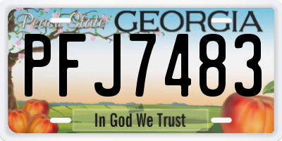 GA license plate PFJ7483