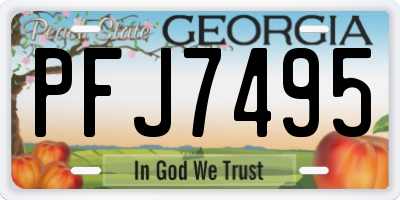 GA license plate PFJ7495