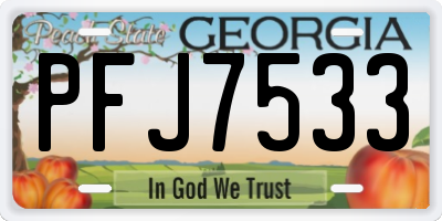 GA license plate PFJ7533