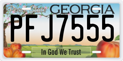GA license plate PFJ7555