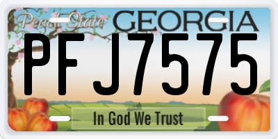 GA license plate PFJ7575