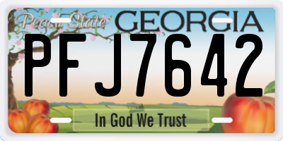 GA license plate PFJ7642