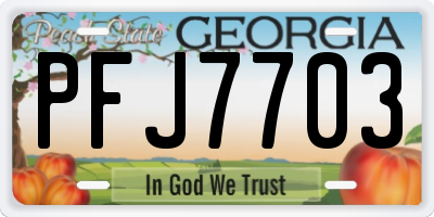 GA license plate PFJ7703