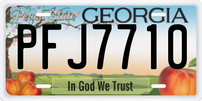 GA license plate PFJ7710