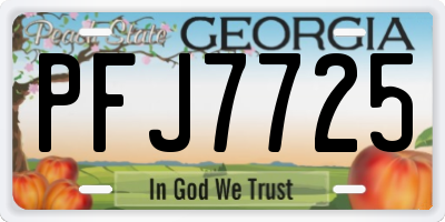 GA license plate PFJ7725