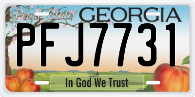 GA license plate PFJ7731