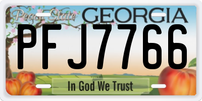GA license plate PFJ7766