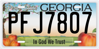 GA license plate PFJ7807