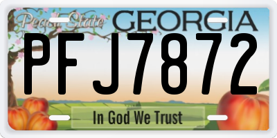 GA license plate PFJ7872