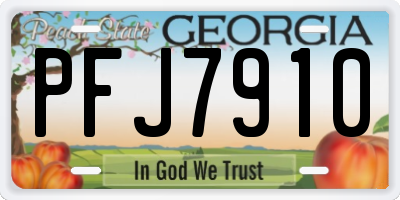 GA license plate PFJ7910