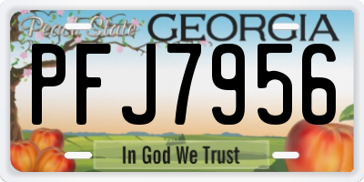 GA license plate PFJ7956