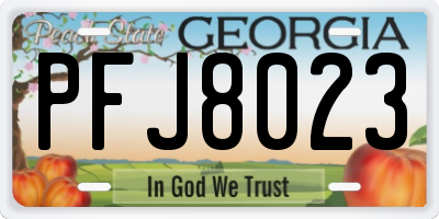 GA license plate PFJ8023