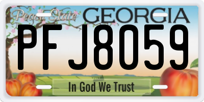 GA license plate PFJ8059