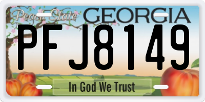 GA license plate PFJ8149