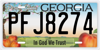 GA license plate PFJ8274