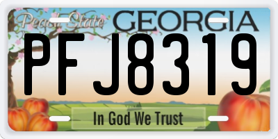 GA license plate PFJ8319