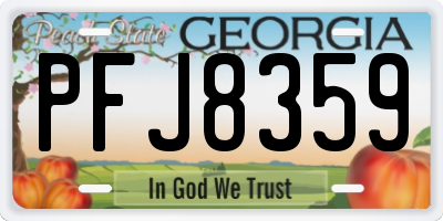 GA license plate PFJ8359