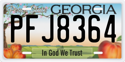 GA license plate PFJ8364