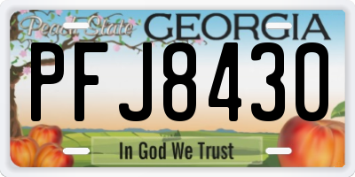 GA license plate PFJ8430