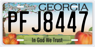 GA license plate PFJ8447