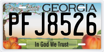 GA license plate PFJ8526