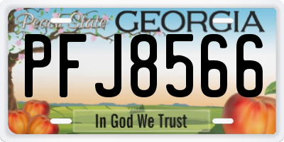 GA license plate PFJ8566