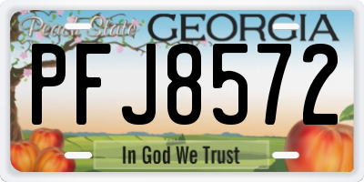 GA license plate PFJ8572