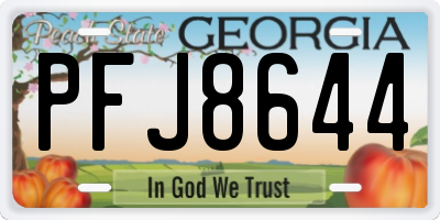 GA license plate PFJ8644