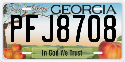 GA license plate PFJ8708