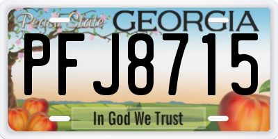 GA license plate PFJ8715