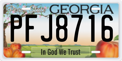 GA license plate PFJ8716