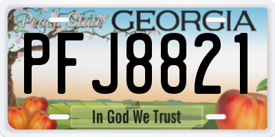 GA license plate PFJ8821