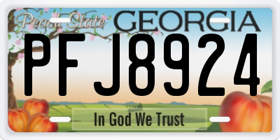 GA license plate PFJ8924