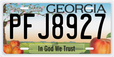 GA license plate PFJ8927