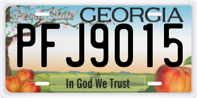 GA license plate PFJ9015