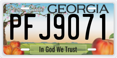 GA license plate PFJ9071