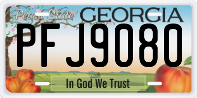 GA license plate PFJ9080