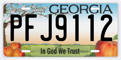 GA license plate PFJ9112