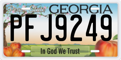 GA license plate PFJ9249