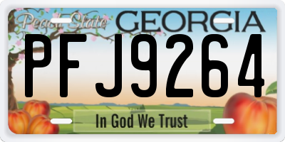 GA license plate PFJ9264
